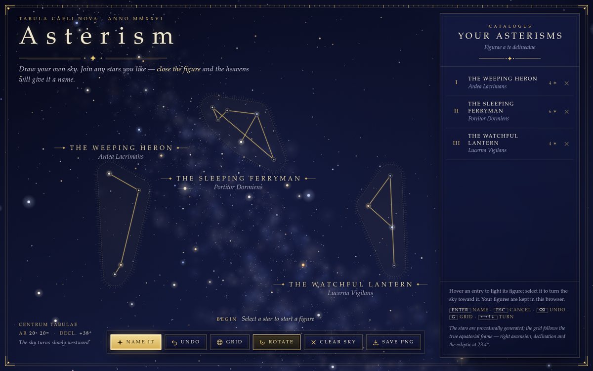 Vista previa de Asterism — Draw Your Own Sky
