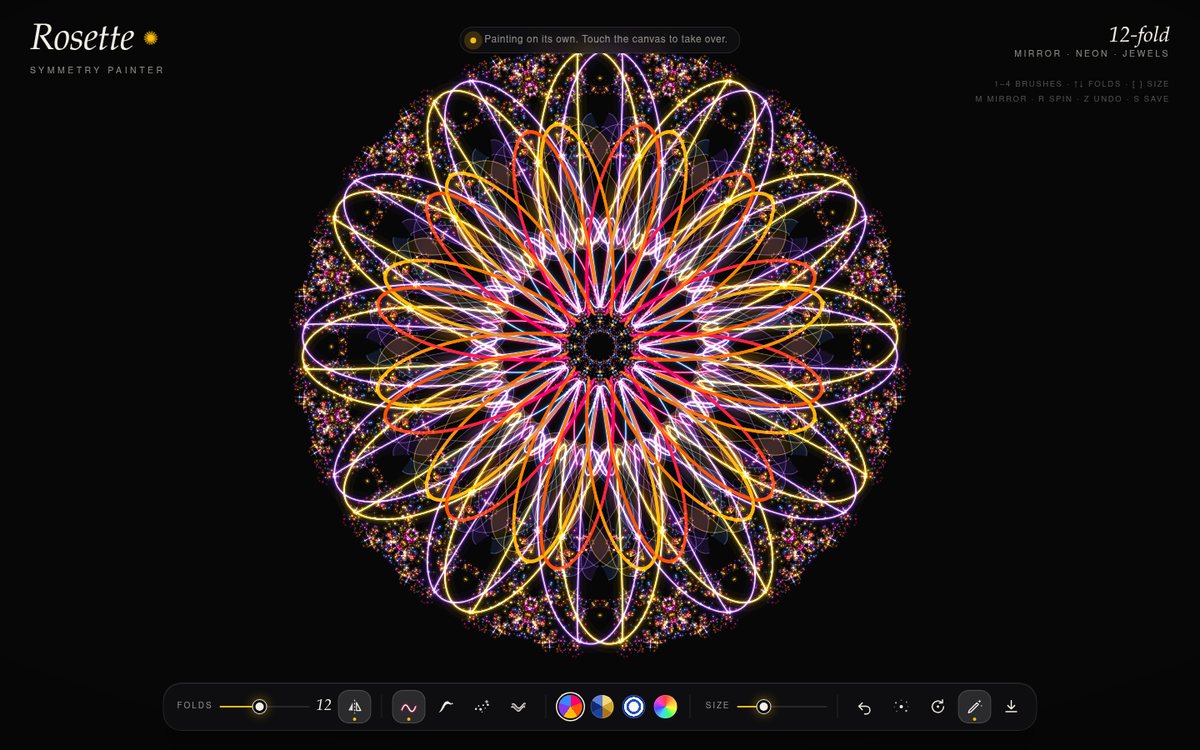 Vista previa de Rosette — Symmetry Painter
