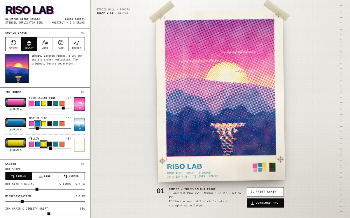 Vista previa de Riso Lab — Halftone Print Studio