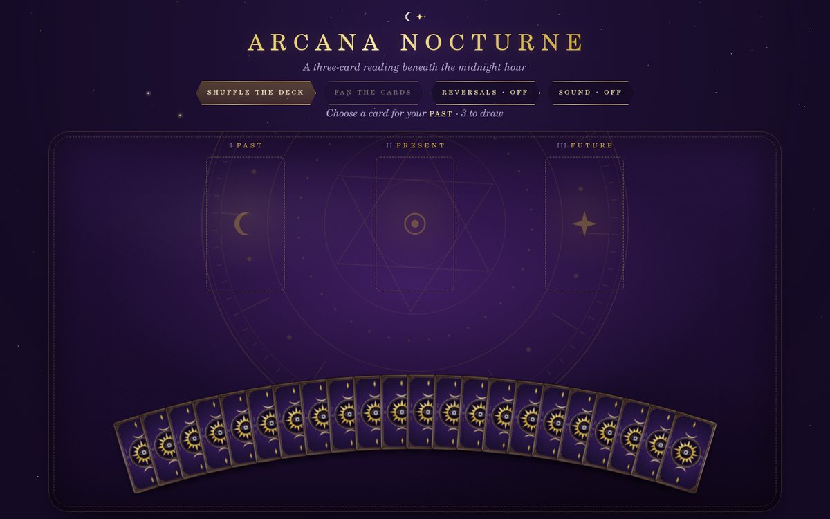 Vista previa de Arcana Nocturne — A Three-Card Reading