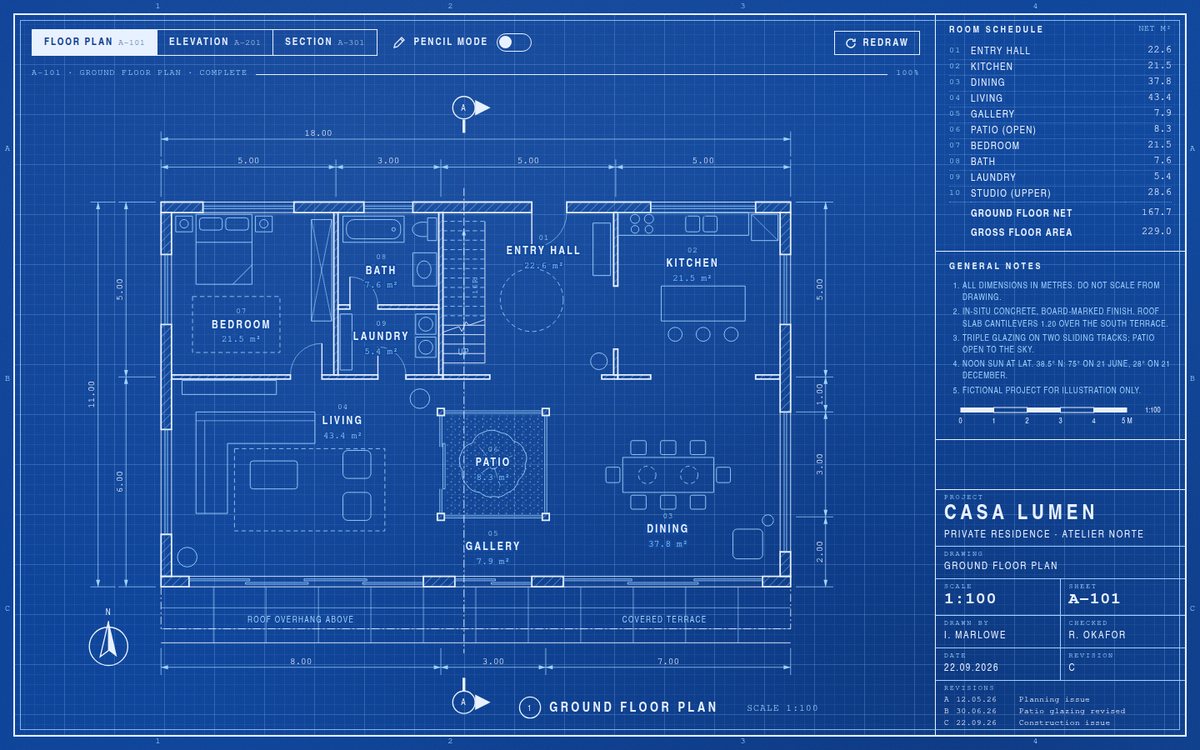 Vista previa de Casa Lumen — Architectural Blueprint