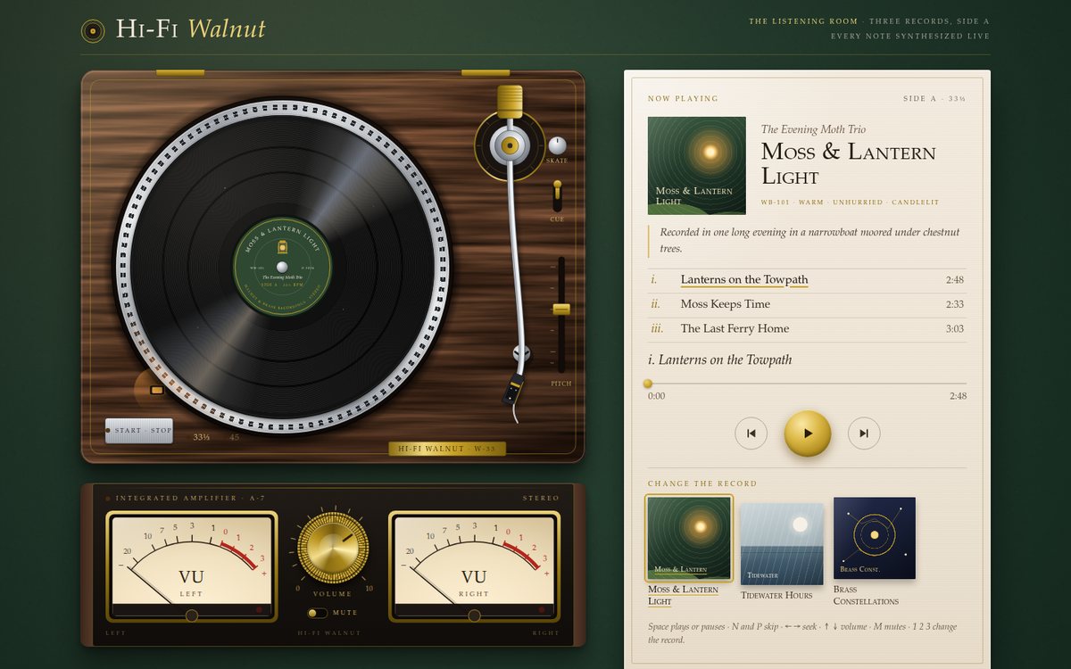 Vista previa de Hi-Fi Walnut — Vinyl Listening Room