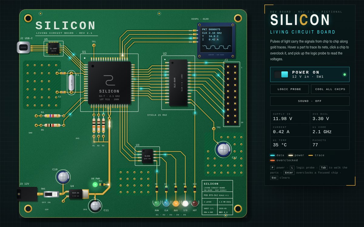 Vista previa de Silicon — Living Circuit Board