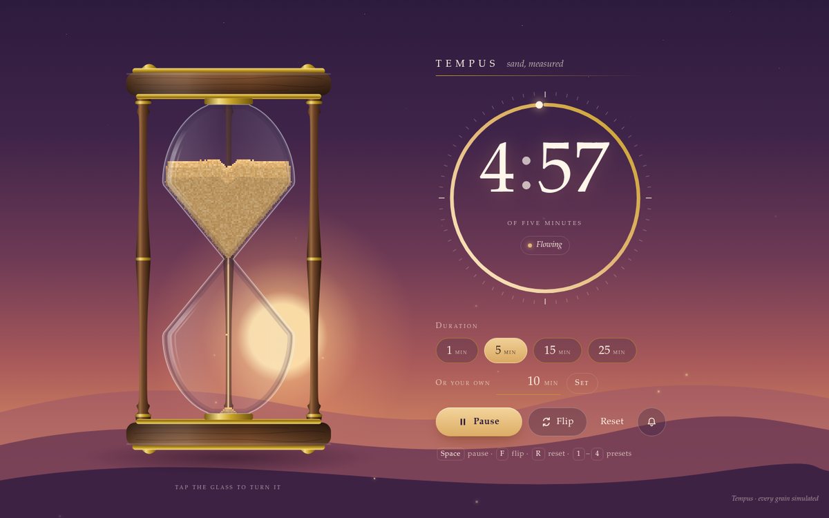 Vista previa de Tempus — Hourglass Timer