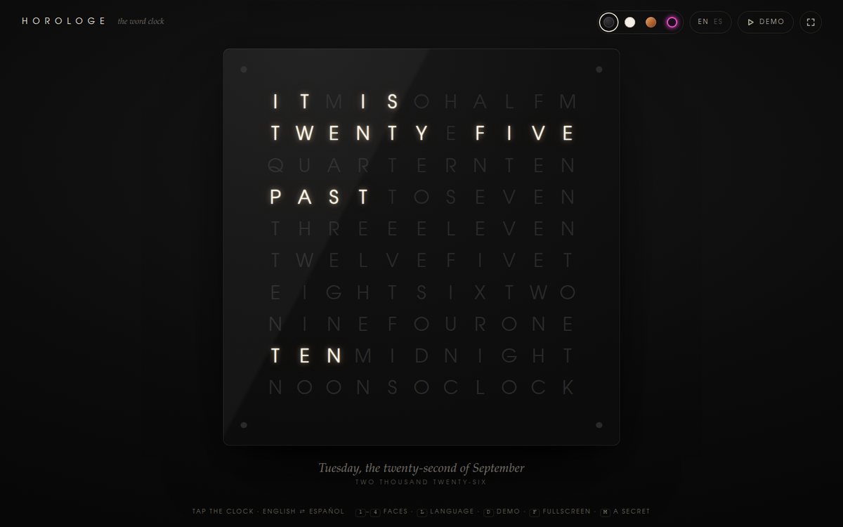Vista previa de Horologe — The Word Clock