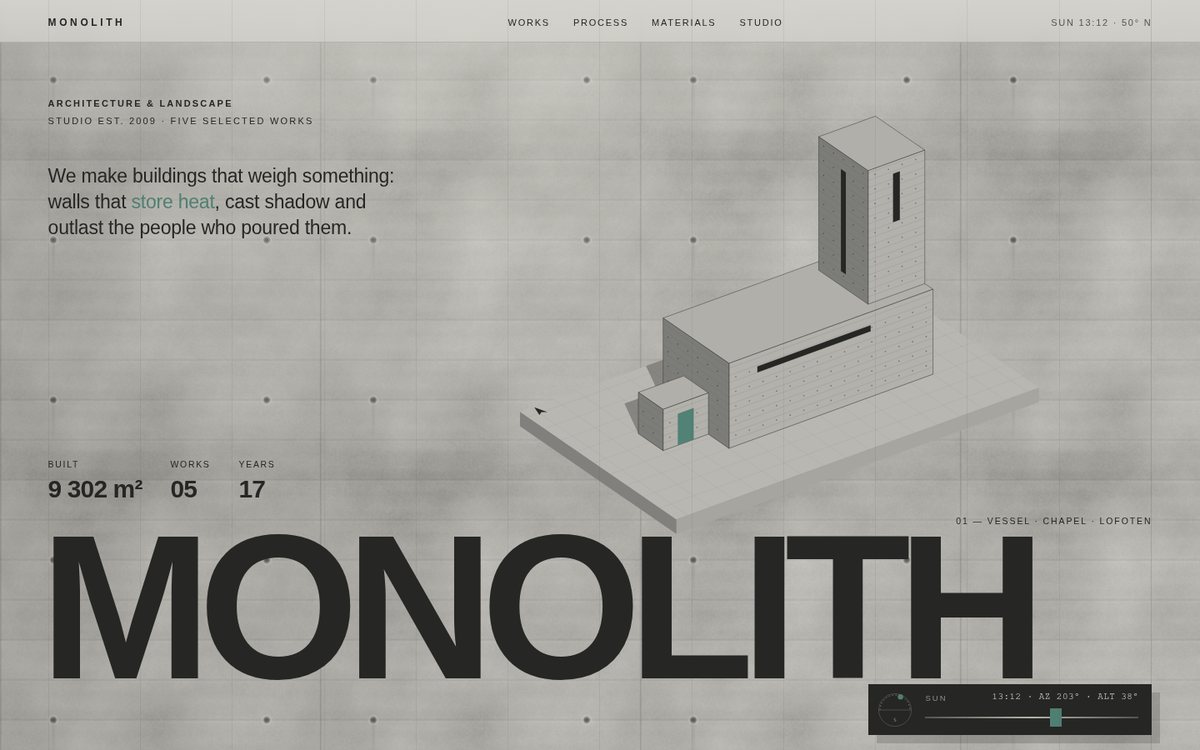 Vista previa de MONOLITH — Architecture & Landscape